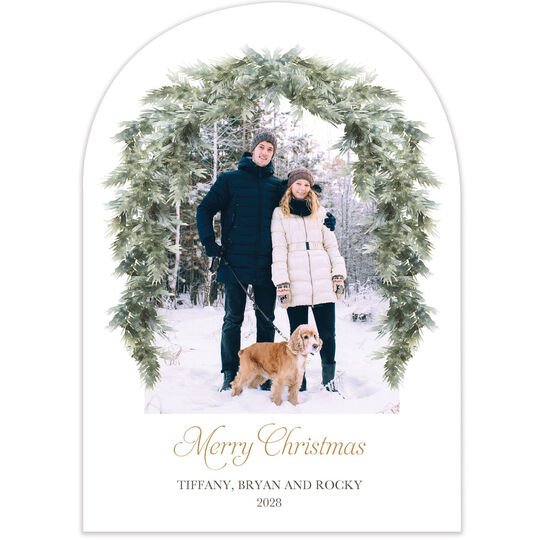 Garland Arch Flat Holiday Photo Cards